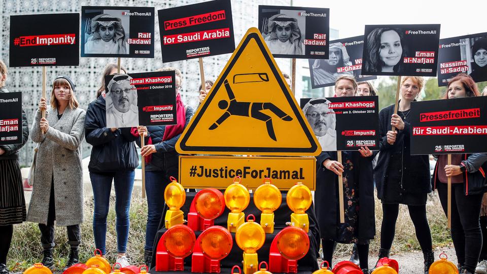 وقفة أمام السفارة السعودية في برلين للمطالبة بتحقيق العدالة في جريمة قتل خاشقجي