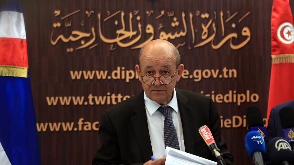 بحث وزير الخارجية الفرنسي الملف الليبي في تونس كما كشف عن حزمة مساعدات للبلاد